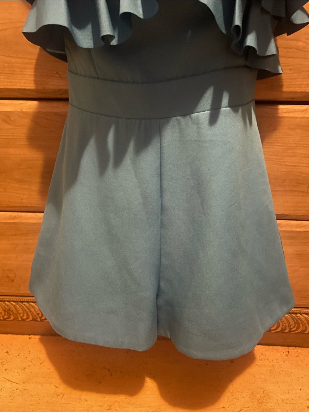 Blue Ruffle Strap Romper - Picture 3 of 6